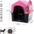 Casinha De Cachorro Porte Pequeno Caes Gatos Chaminé/durahouse branca Fuchsia Pink/Preto