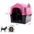 Casinha Pet Casa Cachorros Gatos Com Chaminé Durahouse - média Cerise/Preto