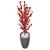 Cerejeira Branca Planta Artificial com Vaso Decoração Coluna Cinza