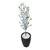 Cerejeira Branca Planta Artificial com Vaso Decoração 3D Preto
