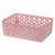 Cesto Caixa Organizadora Multiuso Plástico Organiza Armário Banheiro Livros Cozinha Despensa Pequena  Rosa