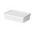 Cesto Linea Organizador Com tampa e Alça 8cm x 26cm x 36cm Branco