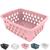 Cesto Organizador Multiuso Decorativo Pequeno p/ Gaveta Armário 16x13 cm Rosa