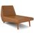 Chaise Longue Divã 155cm Pés Madeira Liz D06 Sintético Caramelo - Mpozenato Caramelo