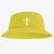 Chapéu Bucket Hat Estampado Cruz Amarelo
