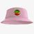 Chapéu Bucket Hat Estampado Reggae Rosa