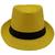 Chapéu Carioca Modelo Panamá Aba Curta Forrado Amarelo