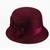 Chapéu clochê víntage retrô de tecido forrado flor Vinho