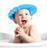 Chapéu De Banho Protetor Viseira Lava Cabeça Bebês Crianças Azul
