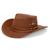 Chapéu de Couro Country Vaqueiro Cowboy Masculino e Feminino- Traiado Marrom