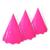 Chapéu De Festa Para Aniversário Infantil Colorido Neon Papel Liso 3 Unidades Rosa