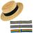 Chapéu Em Palha Modelo Palheta Com 4 Faixas Diferentes Variadas