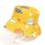 Chapéu Pescador Bucket Hat Infantil Estampas Diversas Unissex ref: YY-3 Amarelo elefante, Flores