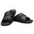 Chinelo em Couro Casual Pires Shoes com Tiras Transpassadas e Sola Borracha Preto