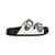 Chinelo moleca  slide 5436.402 fivela metal feminino Branco