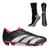 Chuteira Adidas Predator Accuracy.4 Campo + Meia Antiderrapante Preto, Pink