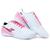 Chuteira futebol de salão quadra futsal masculino feminino sola costurada original Branco, Rosa