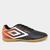 Chuteira Futsal Umbro Warskin Unissex Preto, Laranja