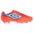 Chuteira Umbro Campo Cannon Coral Vermelho e Azul - Masculina Coral