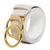 Cinto Feminino Argola Dupla Dourado Super Estilosa Moda 2024 Off white