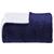 Cobertor Casal Dupla Face Sherpa Toque Lã de Ovelha Carneiro Manta Microfibra Corttex 1,80 x 2,20 Azul marinho