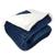 Cobertor Casal Dupla Face Sherpa Toque Lã de Ovelha Carneiro Manta Microfibra Corttex 1,80 x 2,20 Diamond Azul Marinho