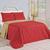 Cobre Leito Kit com 3 Peças Cama Casal Queen Box Quarto Colcha Maria Valentina Dupla Face Matelado c/ Porta Travesseiro Vermelho