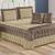 Cobre Leito Safari Charmousse Quarto Cama Casal Queen Kit 07 Peças Colcha Estampado com Porta Travesseiro e Almofada Cáqui