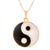 Colar Yin Yang 22mm Ying Yang Equilibrio - Sunshine Cristais Dourado