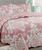 Colcha Casal Cobre Leito Dupla Face Kit 3 Peças Estampado Alta Qualidade rosa e branco