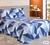 Colcha Piquet Casal + 2 Porta Travesseiro Estampado. Geometrico Azul