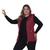 Colete feminino plus size nylon com capuz inverno VINHO