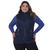 Colete feminino plus size nylon com capuz inverno Marinho