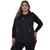 Colete feminino plus size nylon com capuz inverno Preto