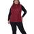 Colete feminino plus size nylon com capuz inverno Vinho b