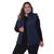 Colete feminino plus size nylon com capuz inverno Marinho b