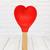 Colher Espátula de Silicone Formato Coração com Cabo de Bambu Vermelho