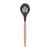 Colher Raspa Tudo Perfurada De Arroz Silicone Bambu 32cm Preto