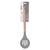 Colher Vazada Redonda Silicone Cabo Bambu 32cm Cozinha Cinza