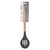 Colher Vazada Redonda Silicone Cabo Bambu 32cm Cozinha Preto