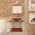 Combo 2 em 1 Gabinete de Vidro 40cm para banheiro Quadrado Armênia + Torneira Algarve Vermelho Cereja