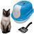 Combo Kit Banheiro Para Gatos Caixa De Areia Fechada Cat Toalete + Pá Higiênica Furacão Pet  AZUL