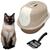 Combo Kit Banheiro Para Gatos Caixa De Areia Fechada Cat Toalete + Pá Higiênica Furacão Pet  MARROM