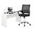Combo Office - Mesa para Computador 136cm Branco Fosco e Cadeira De Escritório Executive Cromada Giratória - EI075K Preto