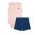 Conjuntinho Infantil Body Cavado Macacão Bebê Com Short Bermudinha Em Algodão Confortável Rosa, Azul