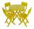 Conjunto 1 Mesa 4 Cadeira Dobrável Plástico Bar Varanda Açaí Amarelo