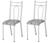 Conjunto 2 Cadeiras América 023 Cromo Branco - Artefamol Cromo Branco Assento Cinza Iguatemi Branco