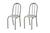 Conjunto 2 Cadeiras América 050 Cromo Preto - Artefamol Cromo Preto Assento Marrom Rattan