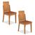 Conjunto 2 Cadeiras Berna Cinamomo/suede Terracota - Móveis Arapongas Cinamomo/suede Terracota