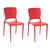 Conjunto 2 Cadeiras de Plástico Polipropileno e Fibra de Vidro Safira - Tramontina Vermelho 92048/040